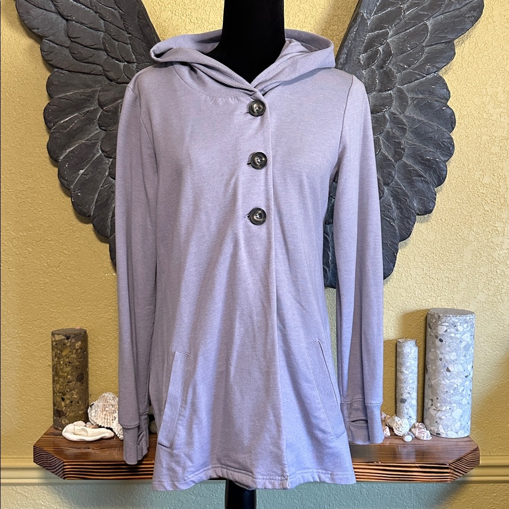 Firefly Lavender Button-Up Hoodie